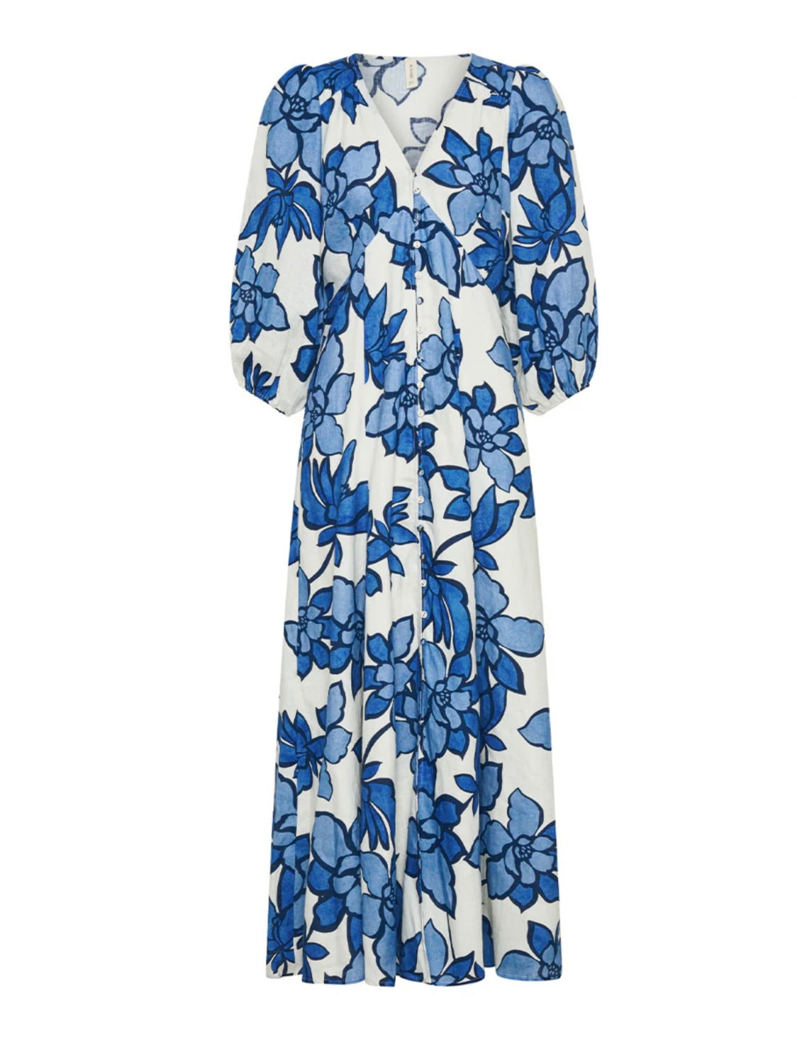 Blue-White Hand-Drawn Linen