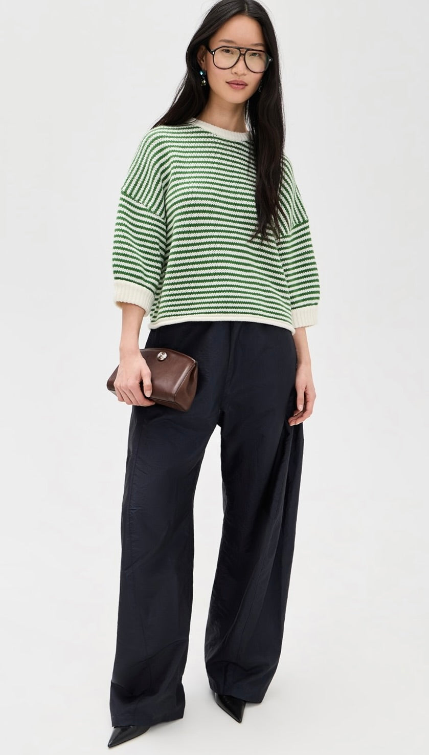 Ribbed Crew Neck in Supple Wool Blend