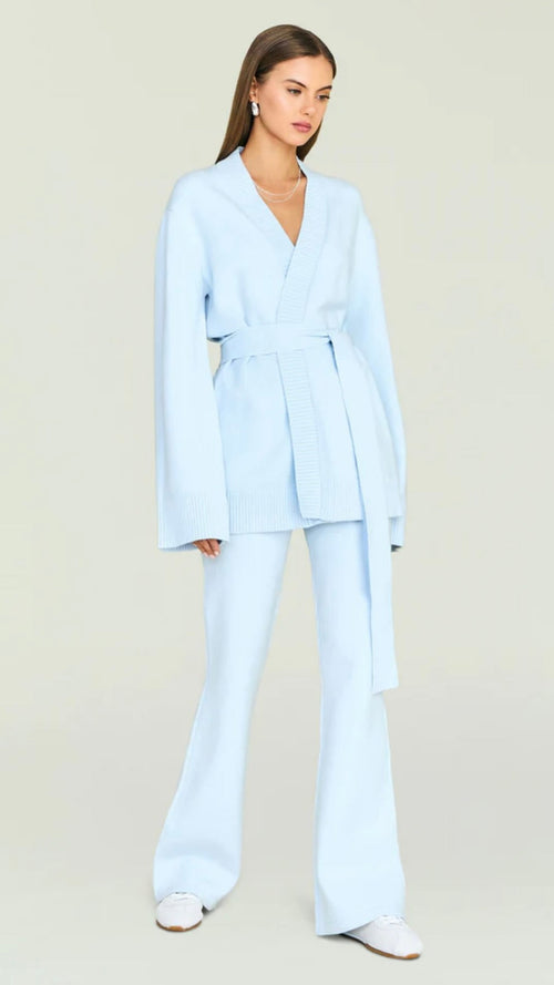 Arctic Blue Tencel-Viscose Pullover Cardigan