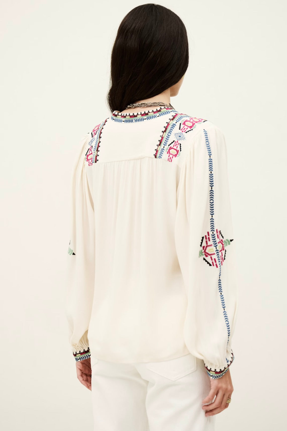 Ecru Embroidered Tie