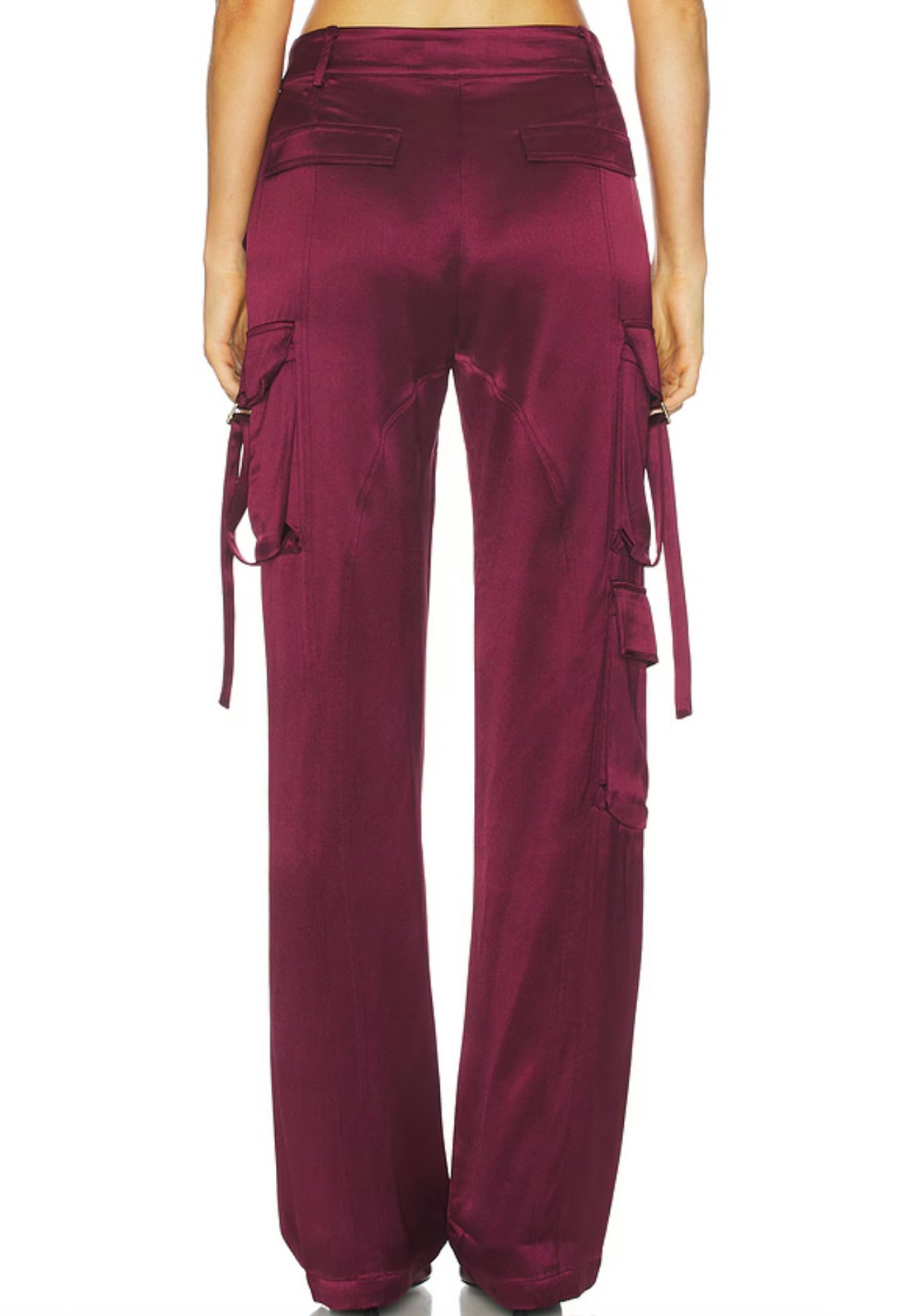 Port Low-Rise Wide-Leg Front-Zip Pants