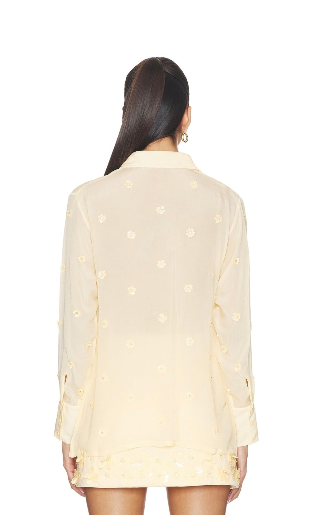 Pastel Yellow Sequin Sateen Dress