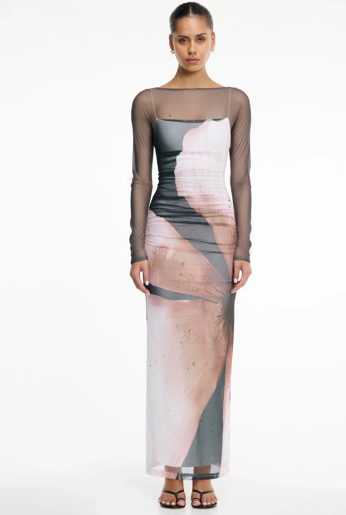 Charcoal Floral Sculpt Dress