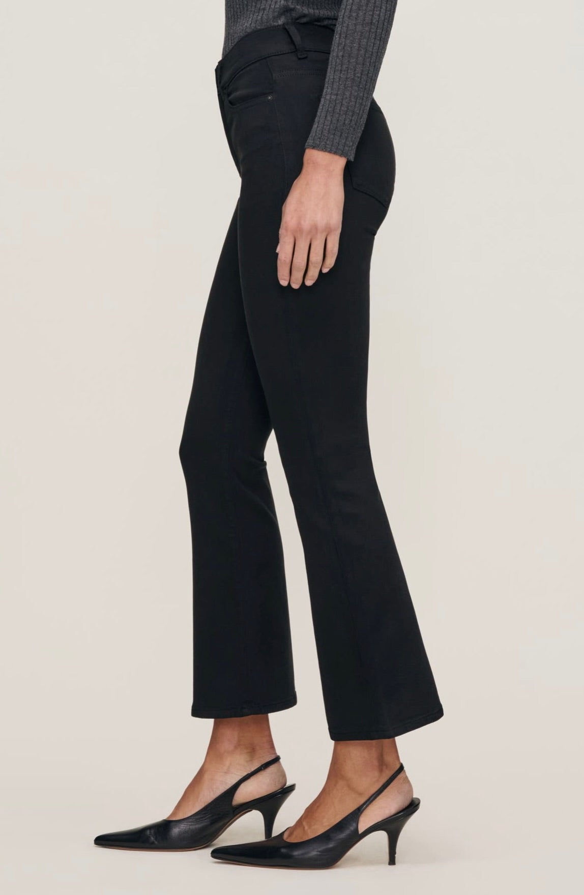Tonal Stitch High-Rise Straight Denim
