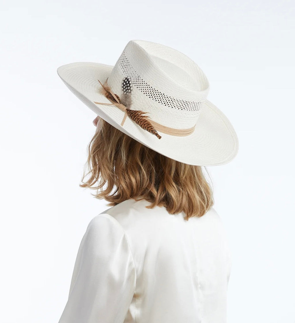 Ivory Toyo Straw Vented Crown Cowboy Hat