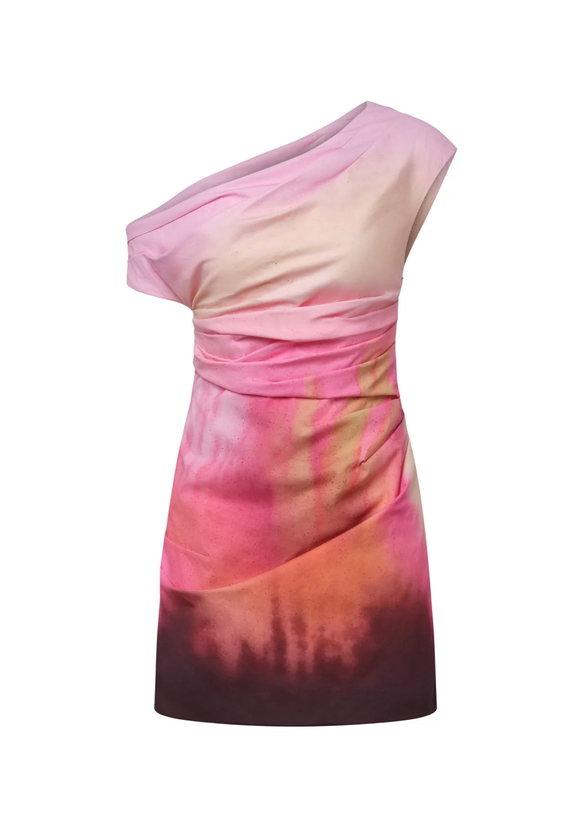 Off-the-Shoulder Painterly Print Mini Dress