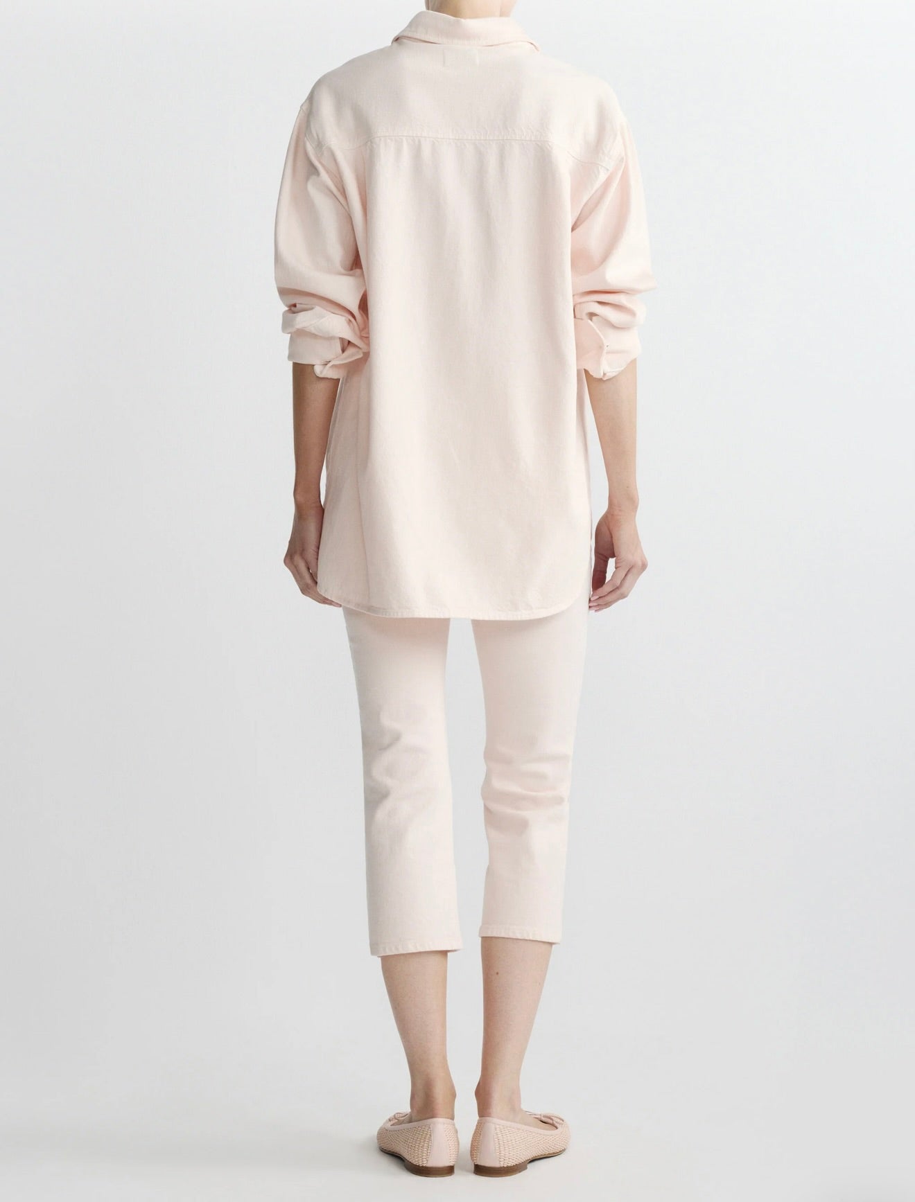 Blush Denim Button-Down Dress