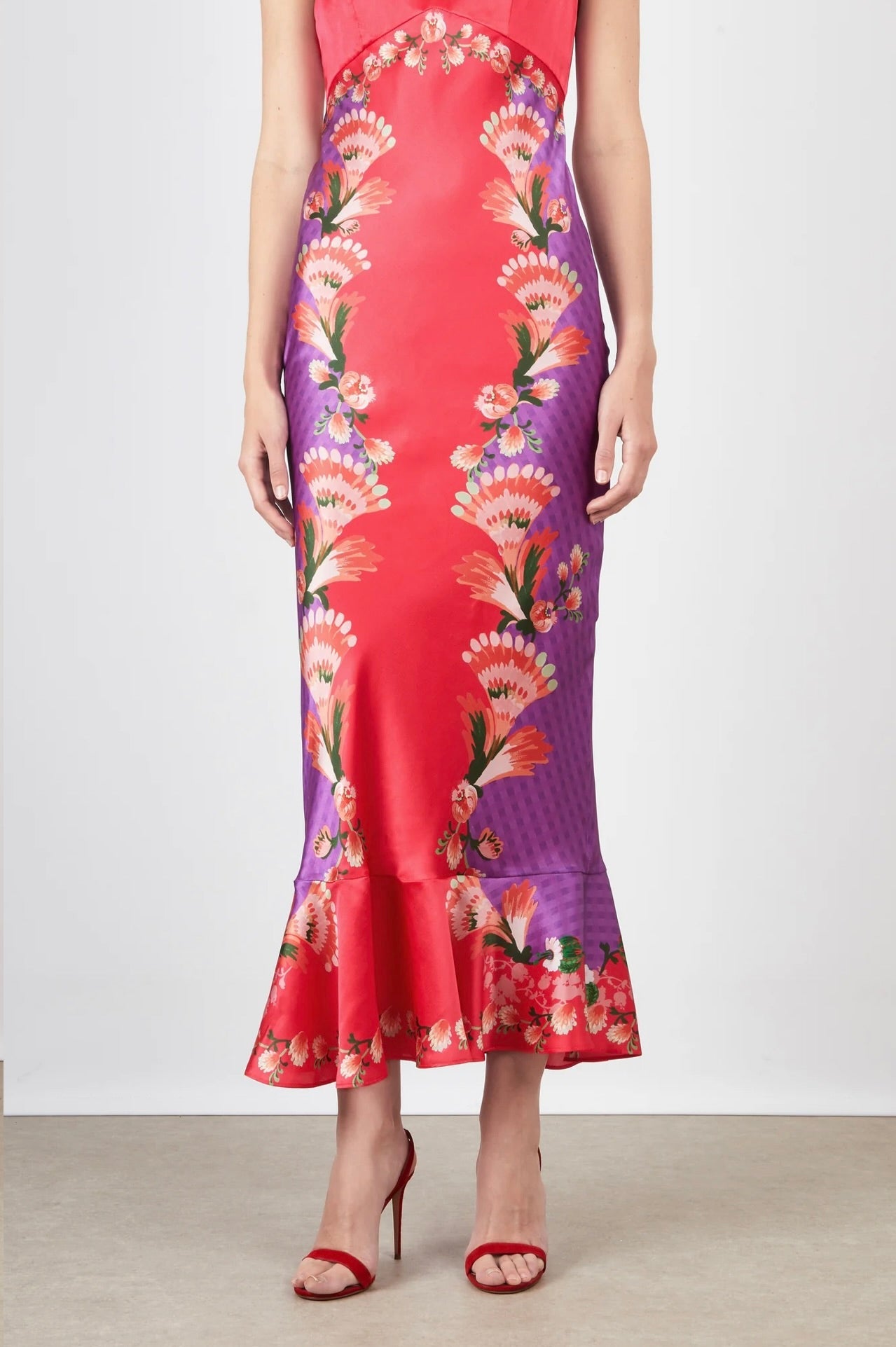 Feather Check Silk Slip
