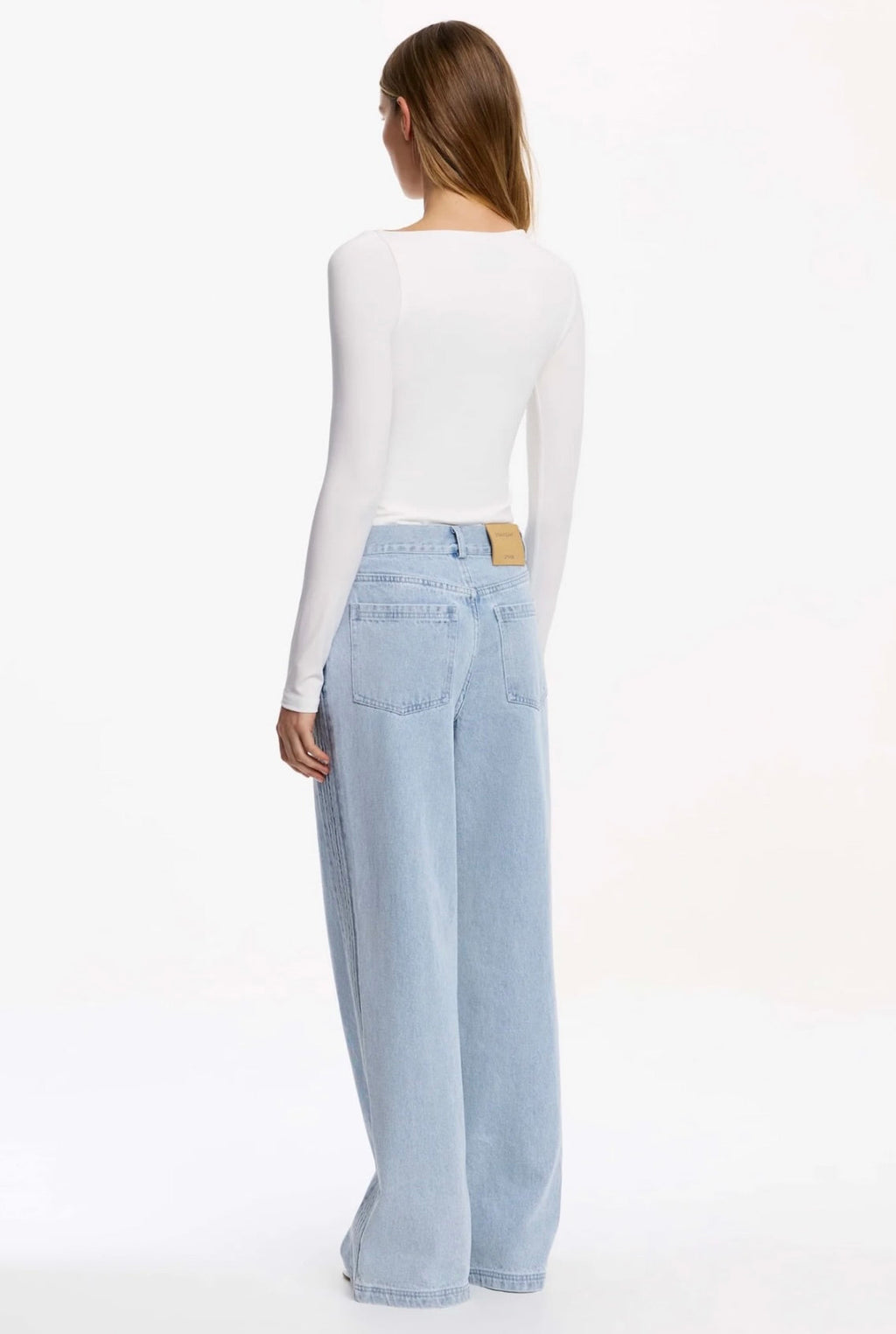 Blue Wash High-Rise Straight-Leg Slouchy Jeans