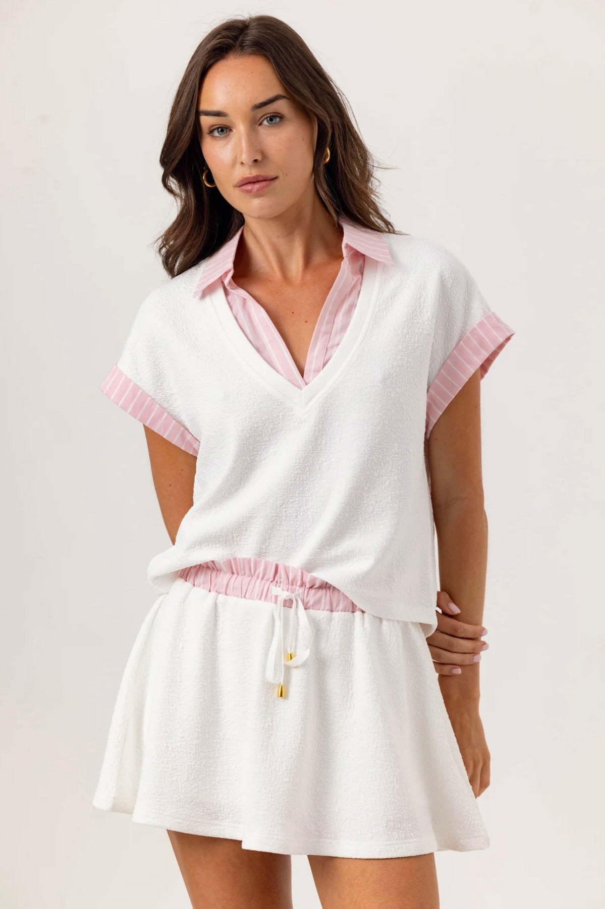 Coconut Milk V-Neck Top‌