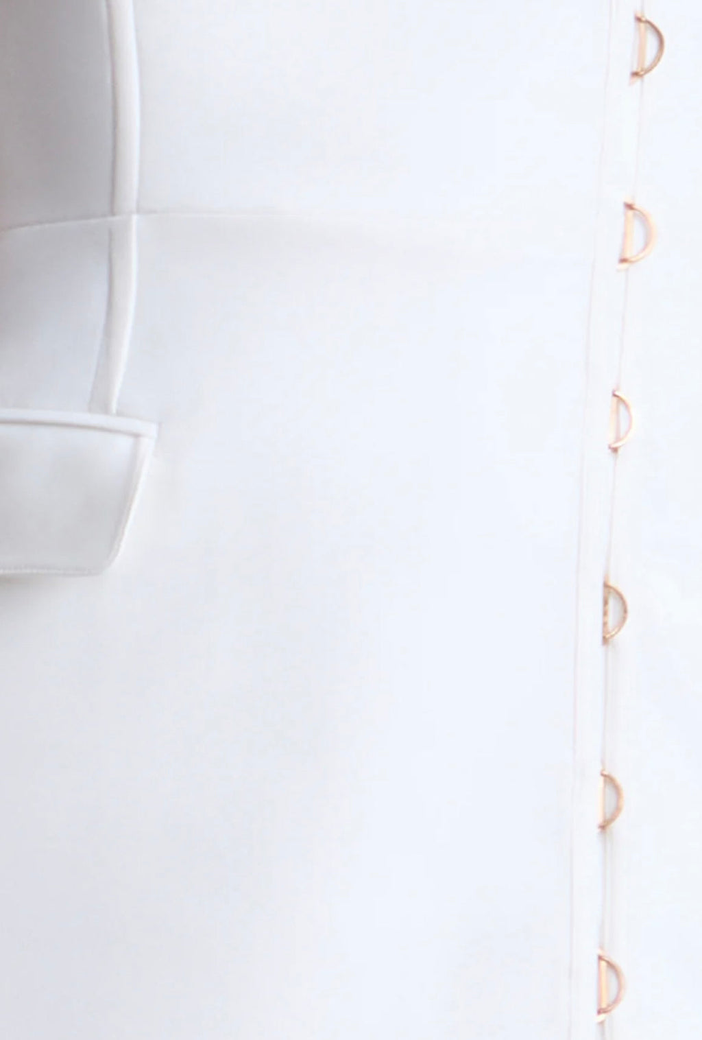 White Strapless Sculpted Mini with Architectural Contour Seaming