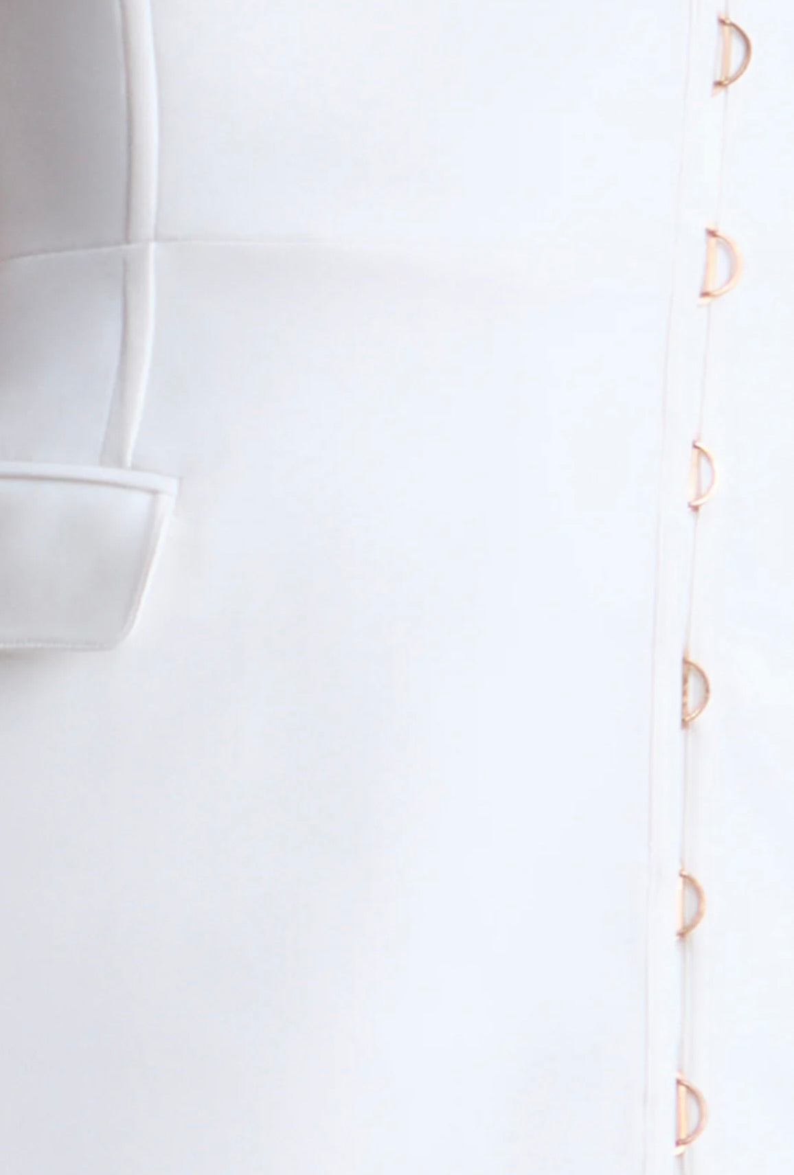White Strapless Sculpted Mini with Architectural Contour Seaming