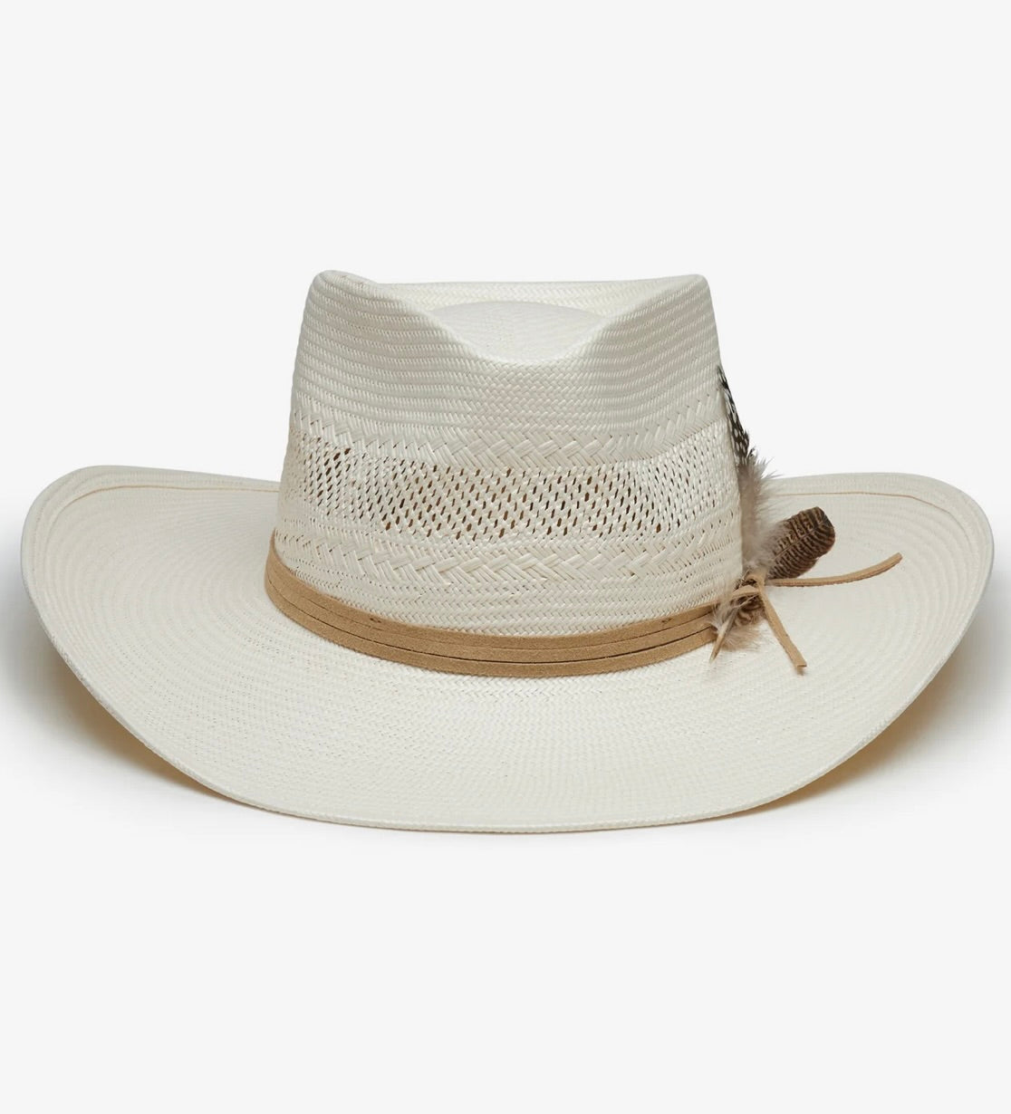 Ivory Toyo Straw Vented Crown Cowboy Hat