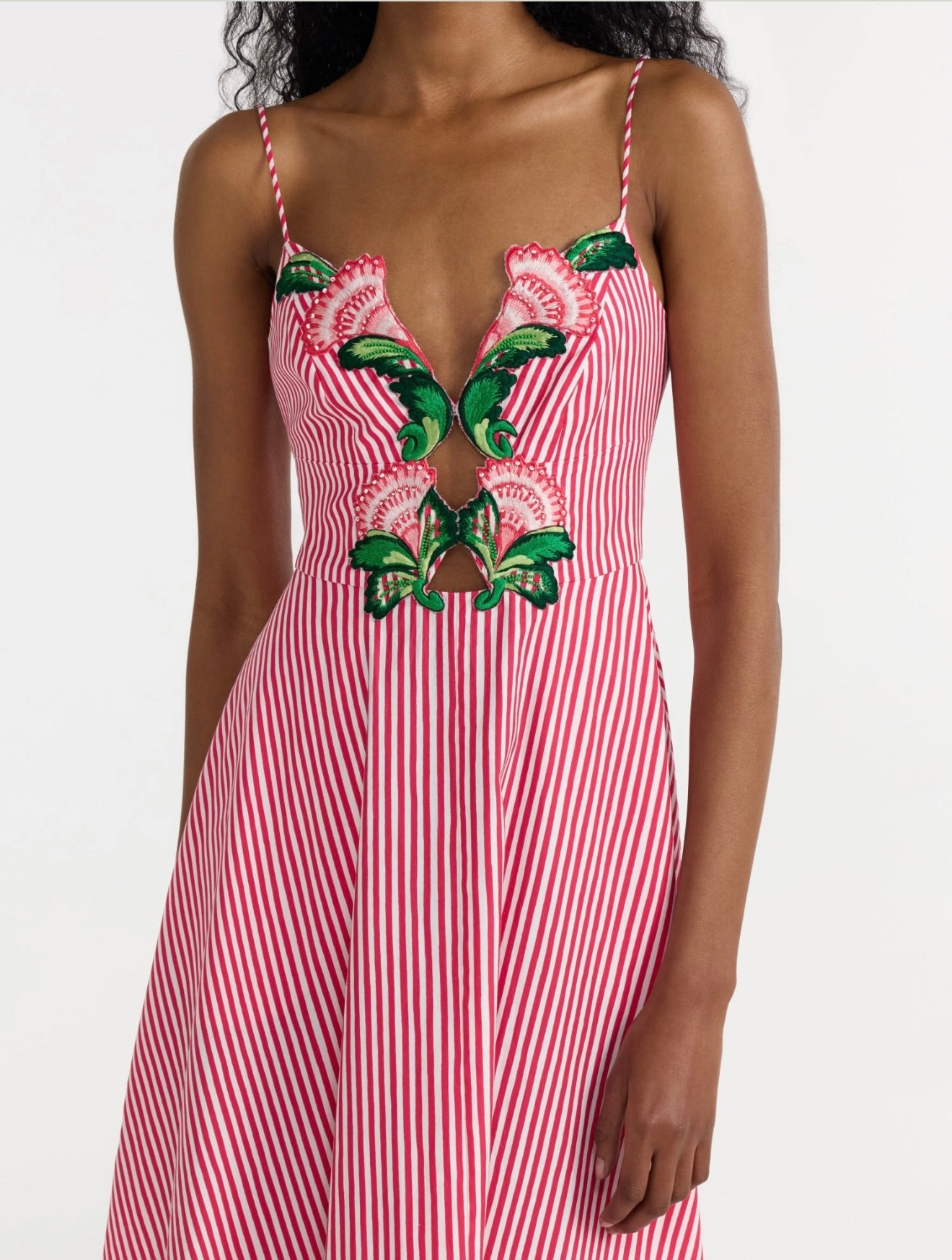Cerise Fan Embroidery