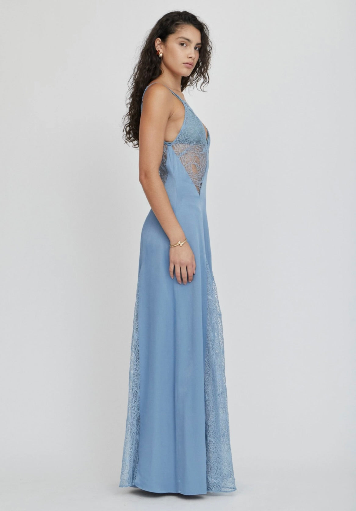 V-Neck Godet Lace