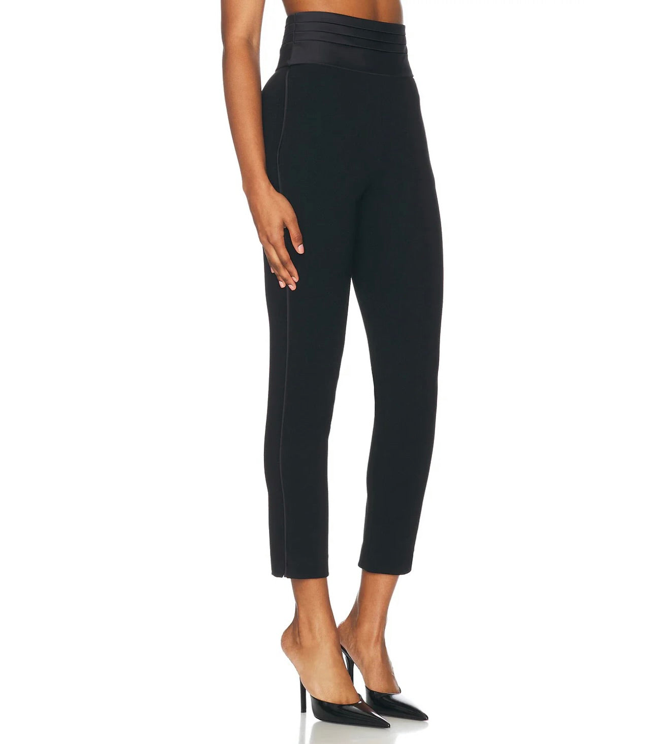Black High-Rise Tuxedo Pants