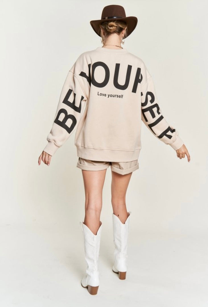 Soft Brushed Knit Oversized Pullover with Ribbed Cuffs for All-Day Comfort