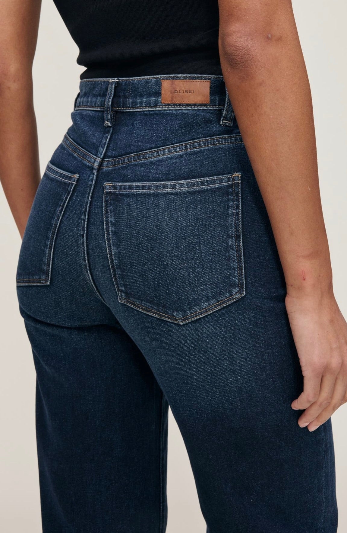 Artfully Whiskered Dark Sea Denim with Polished Hardware