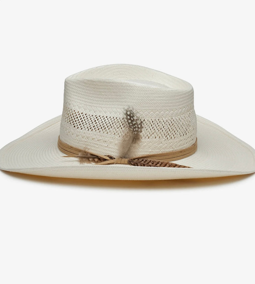 Ivory Toyo Straw Vented Crown Cowboy Hat