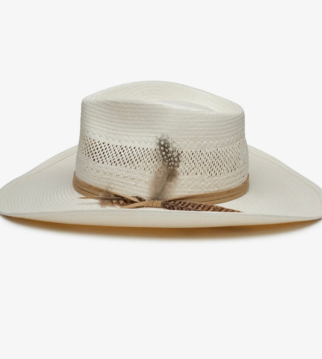 Ivory Toyo Straw Vented Crown Cowboy Hat