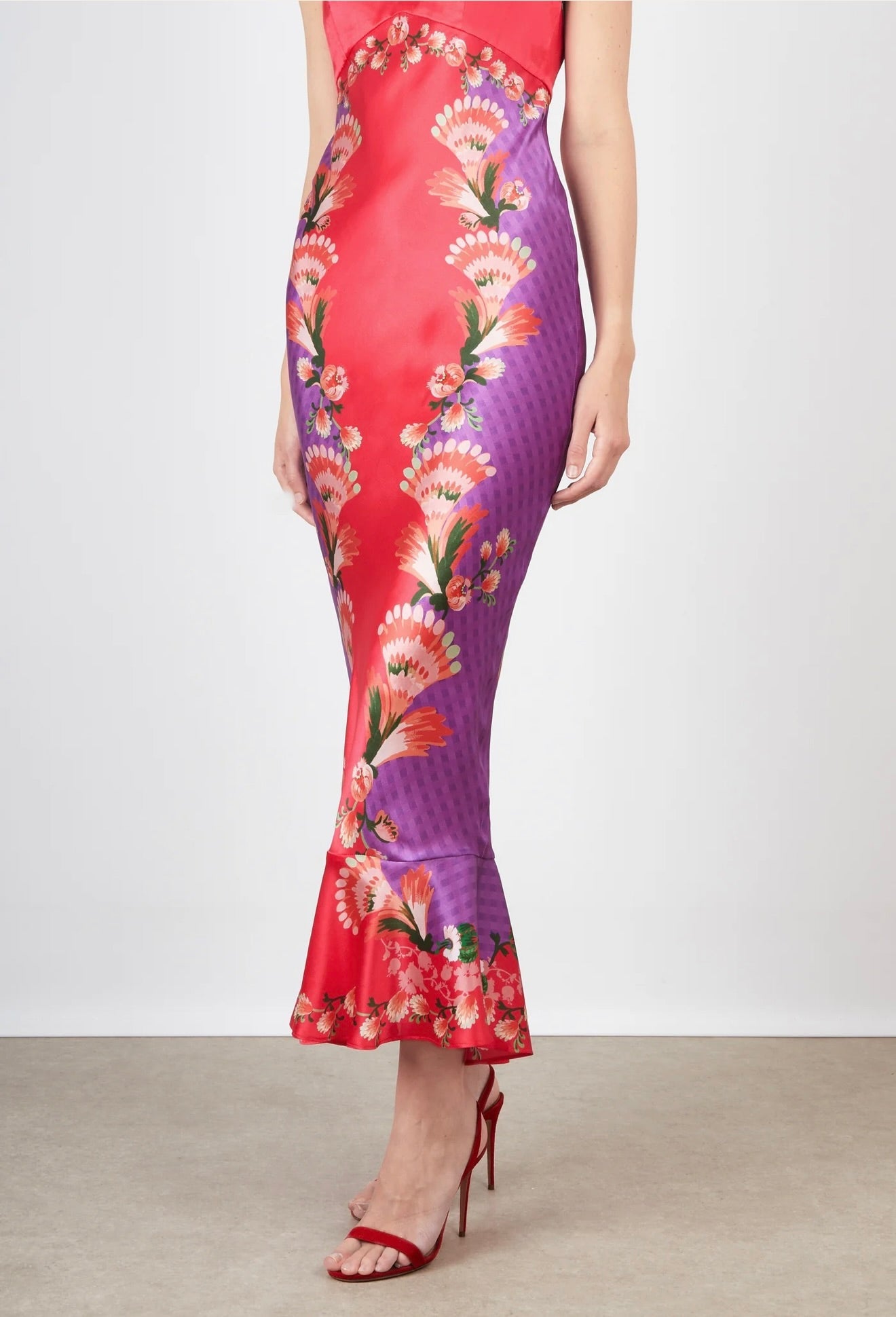 Feather Check Silk Slip