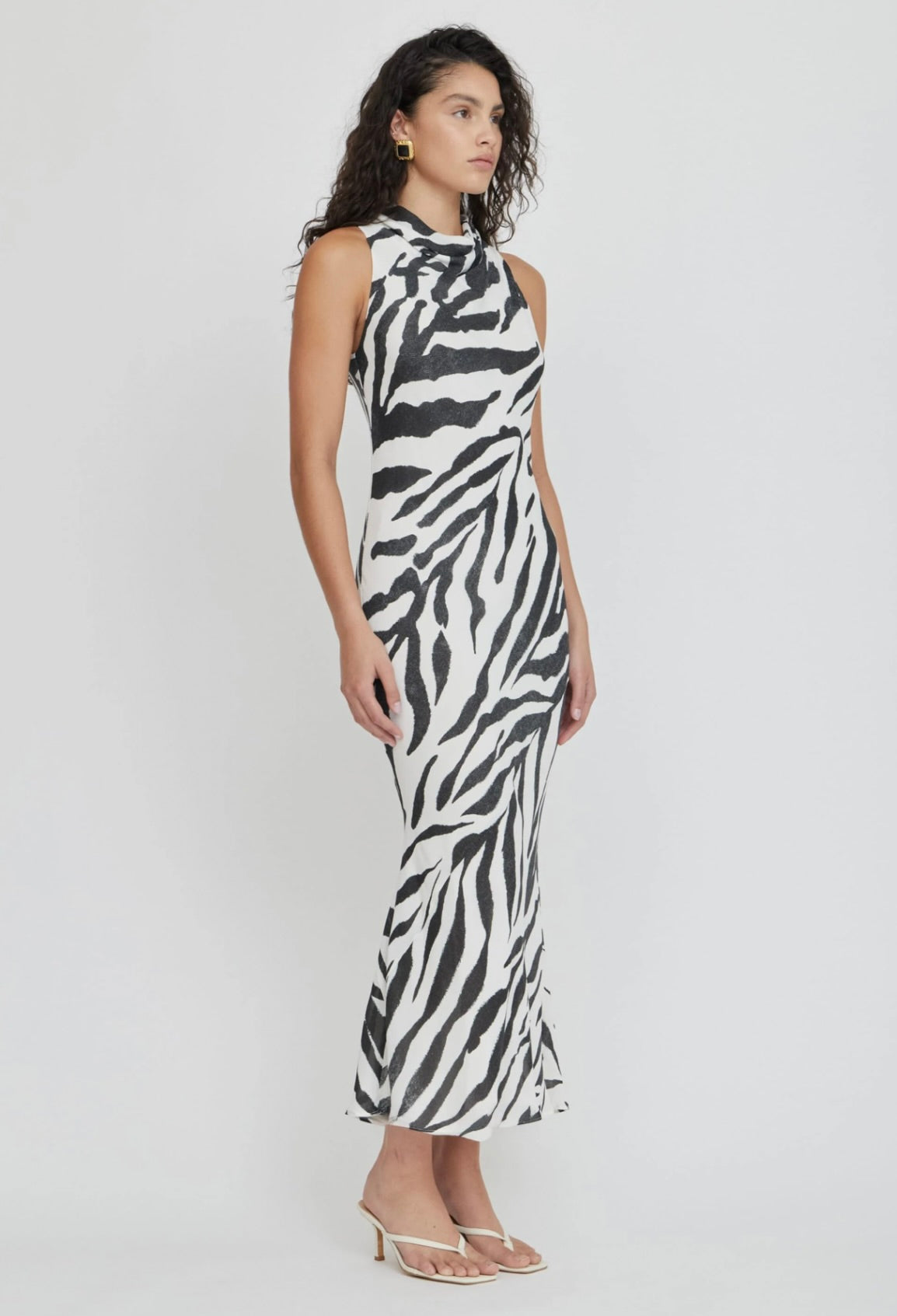 Cowl Neck Keyhole Dress