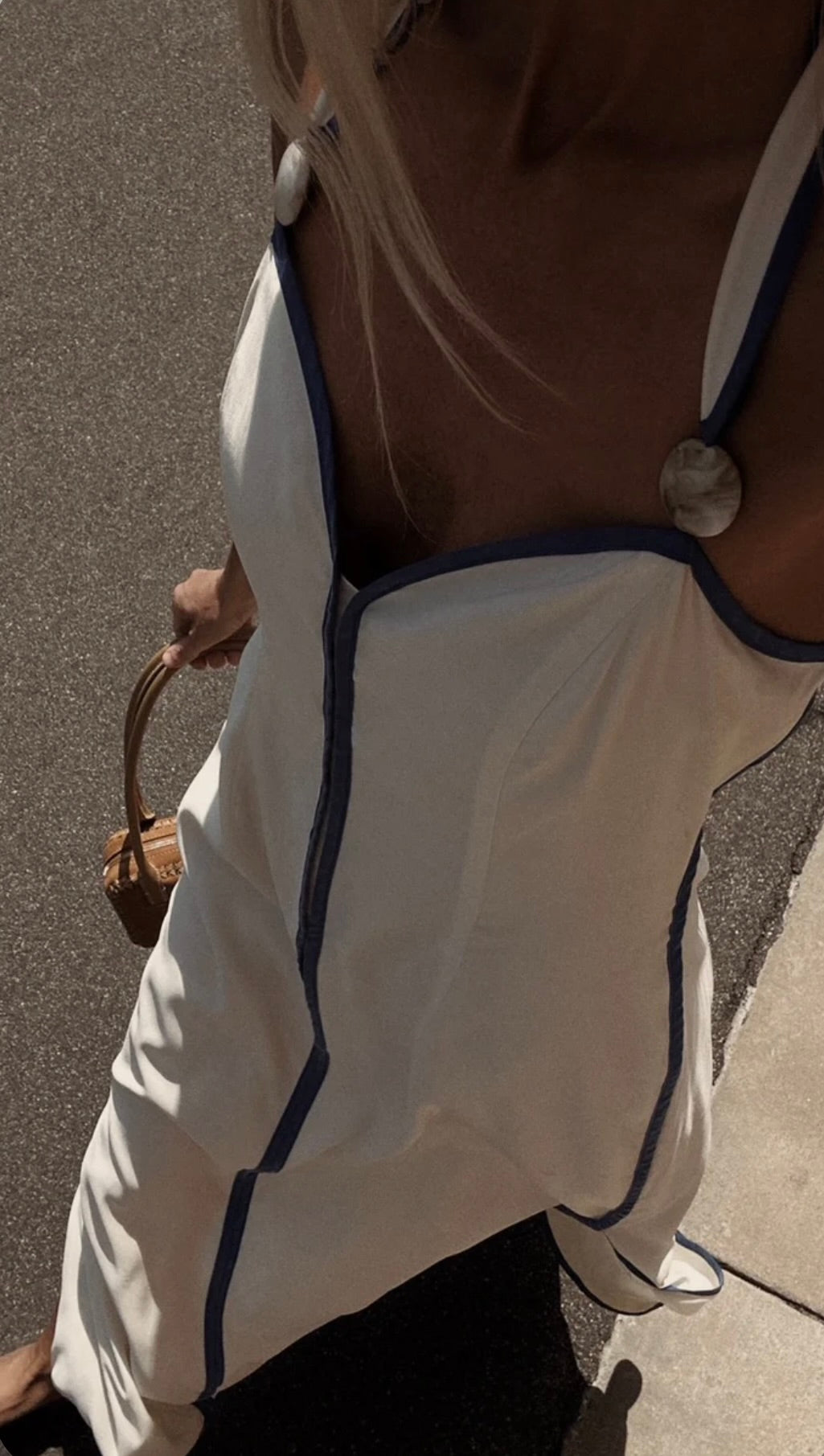 Blue White Halter Bead