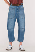 Breathable Barrel-Leg Jean with Easy Waist Fit