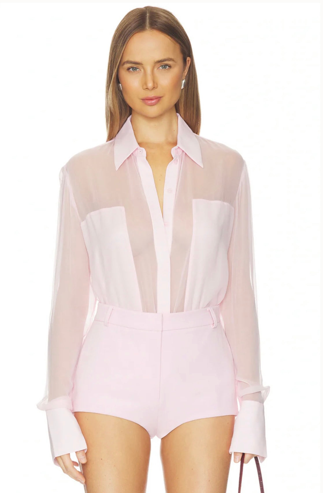 Blush Pink Silk Shirt