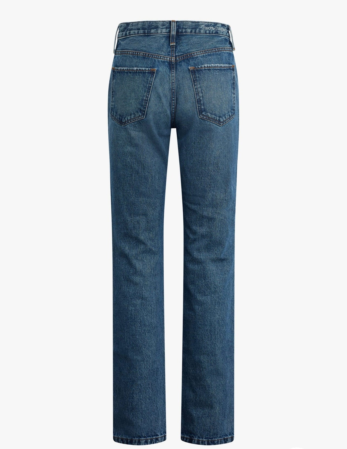 Low-Rise Vintage Medium-Blue Slim-Straight Denim