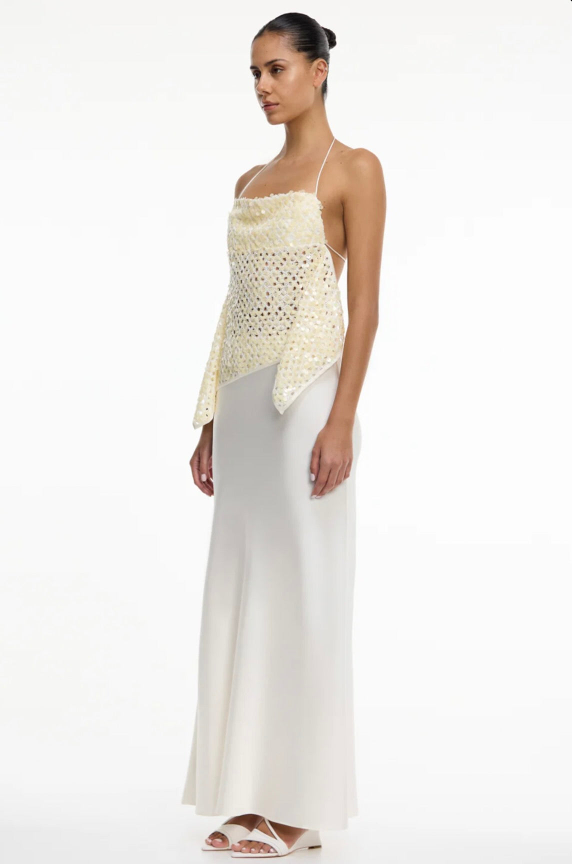 Buttermilk Sheer Sequin Top